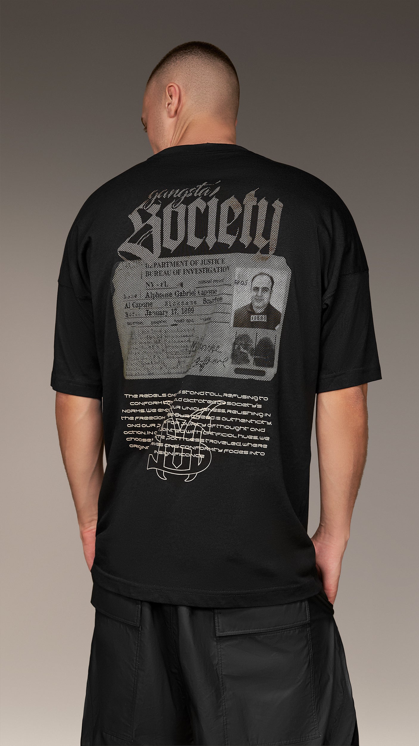 Oversize "Gangsta Society" T-Shirt - T15932