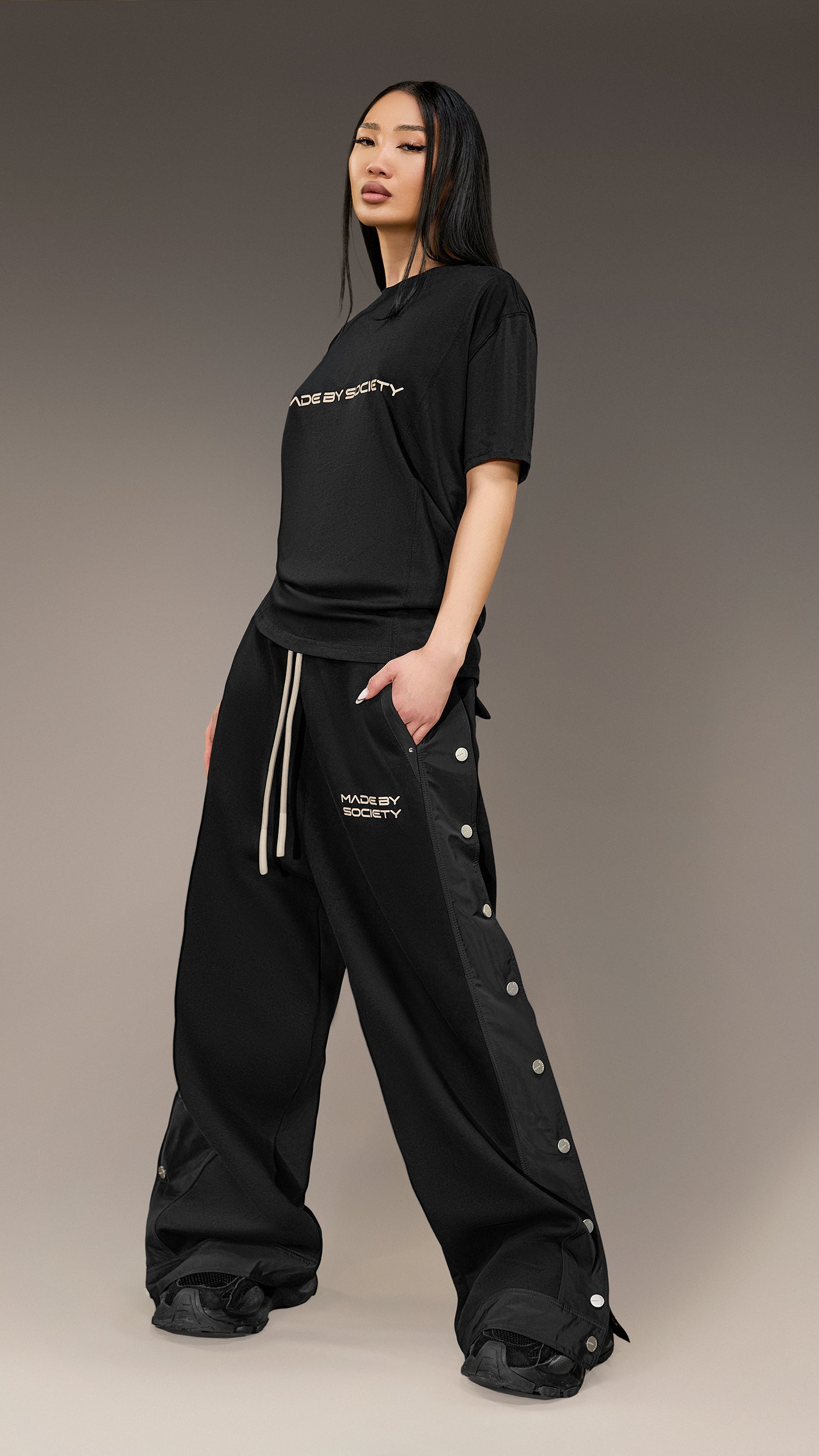 Pantaloni cu capse Made By Society - P26033