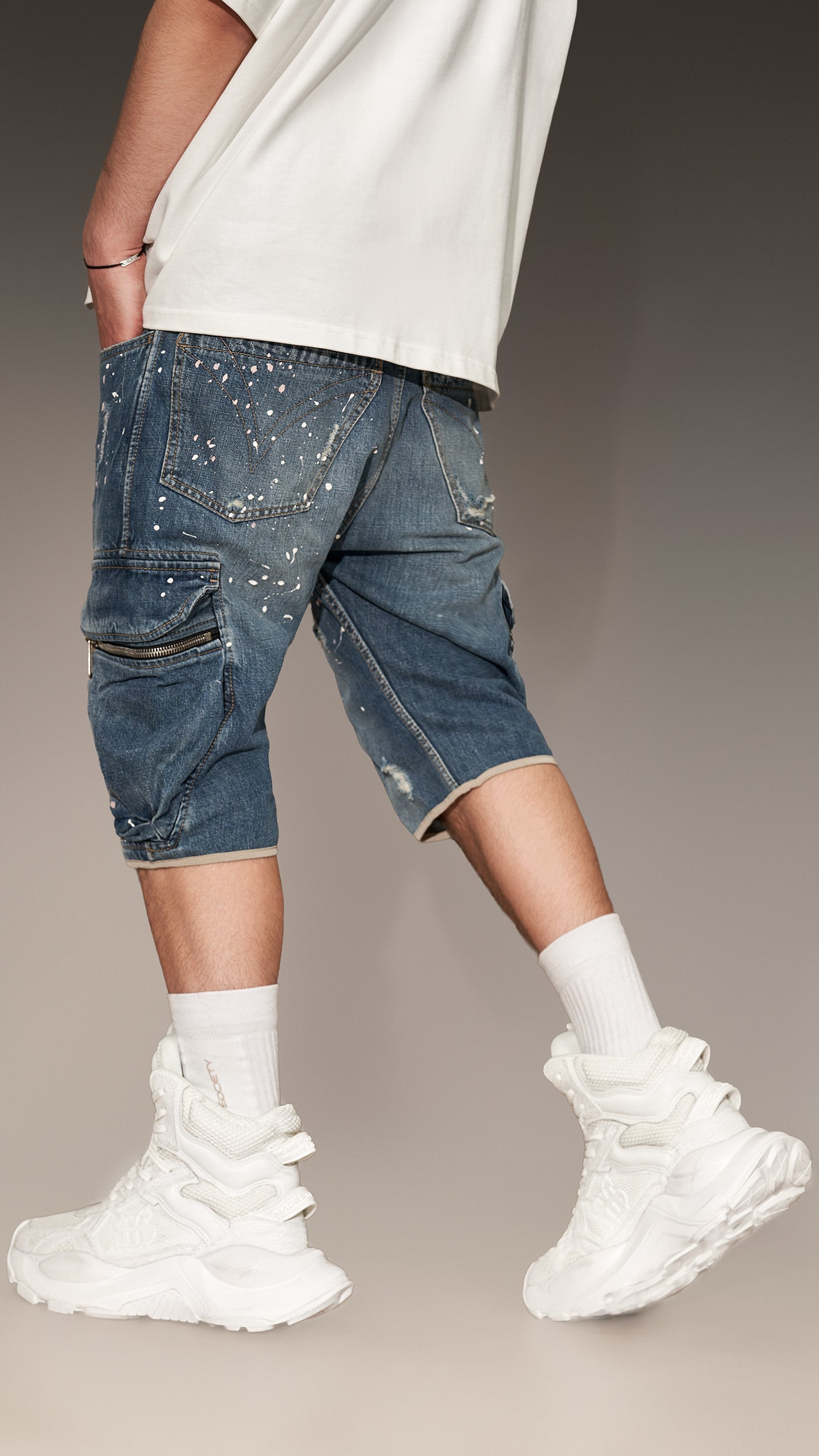 Bermude cargo denim - P13157