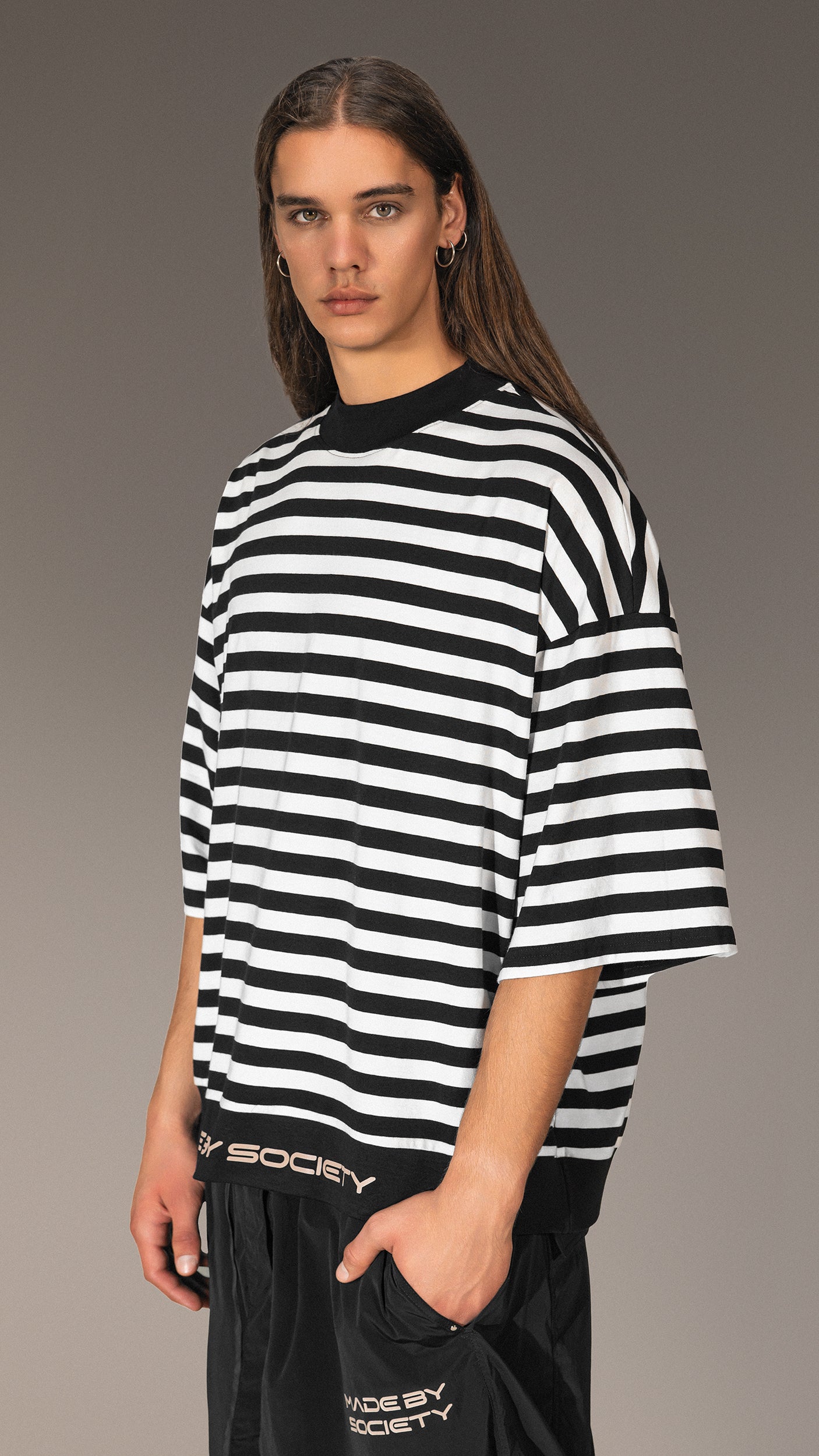 Tricou cu dungi Made by Society - T15691