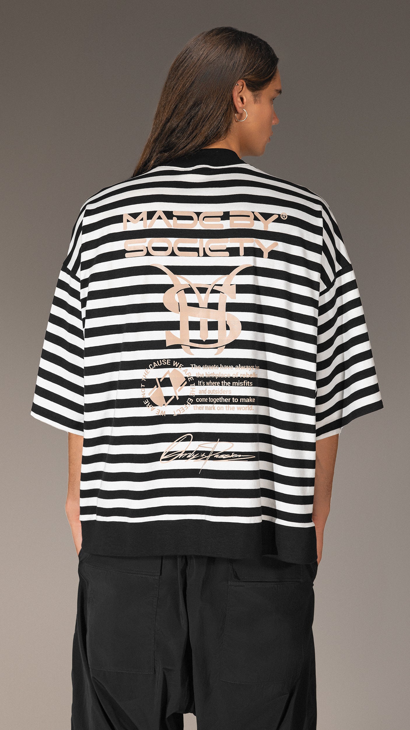 Tricou cu dungi Made by Society - T15691