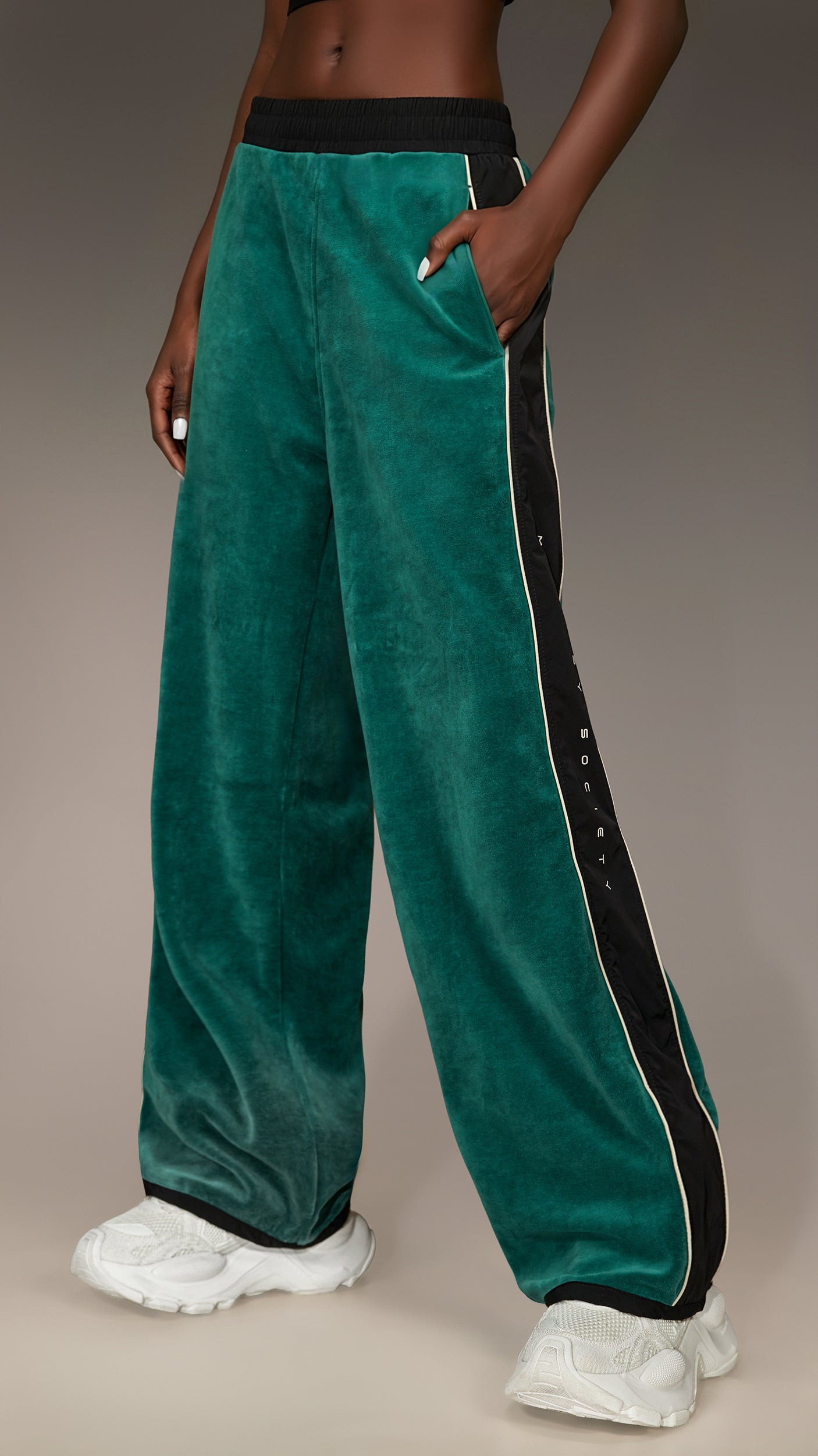 Pantaloni Emerald Velvet Flow -P27050