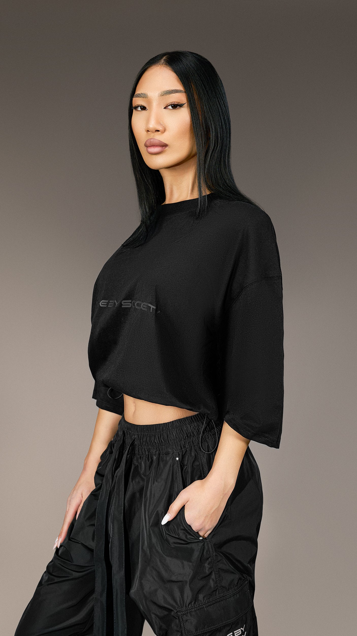 Tricou Crop "Made By Society" - T25917