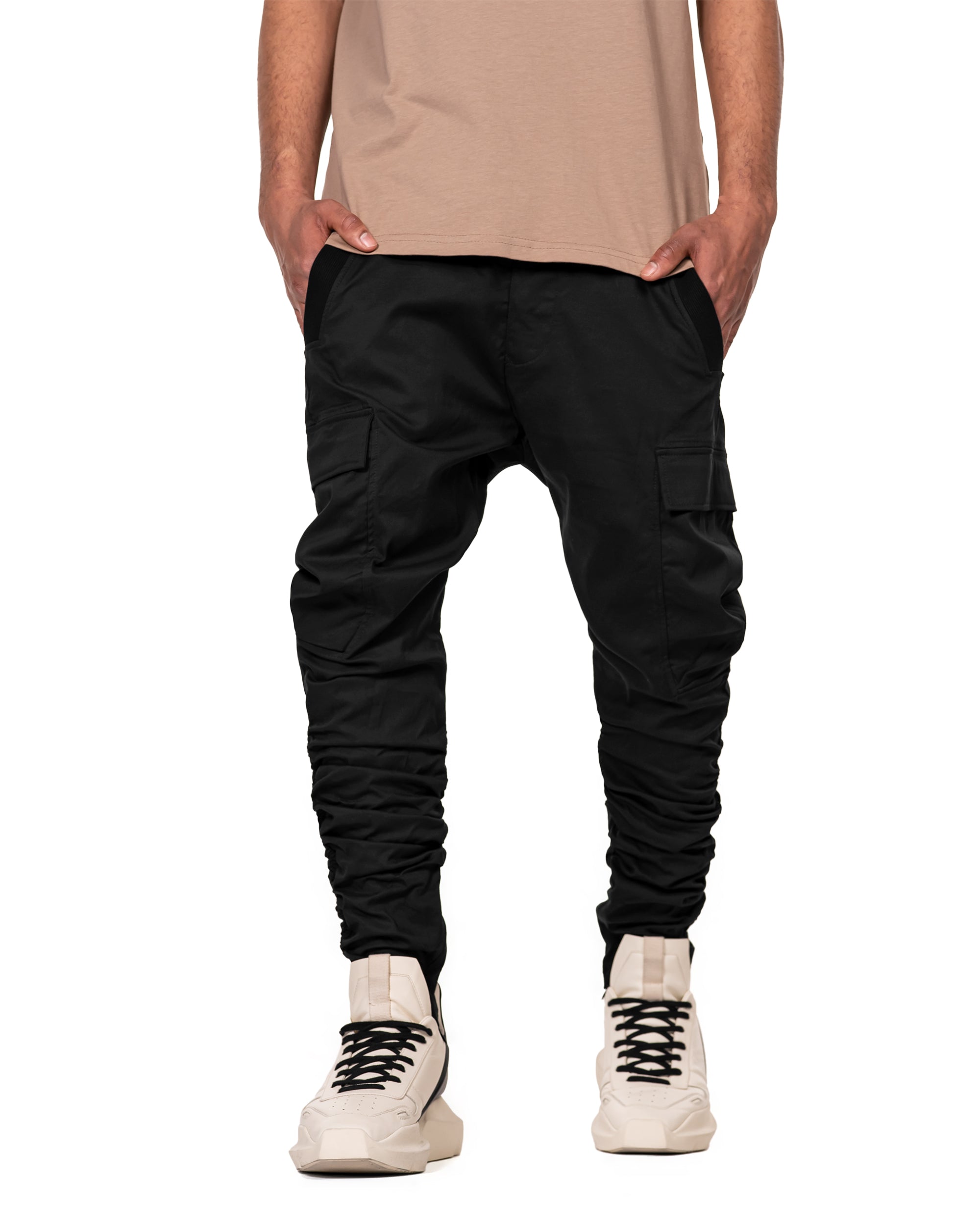 Ribbed cargo pants - P11127