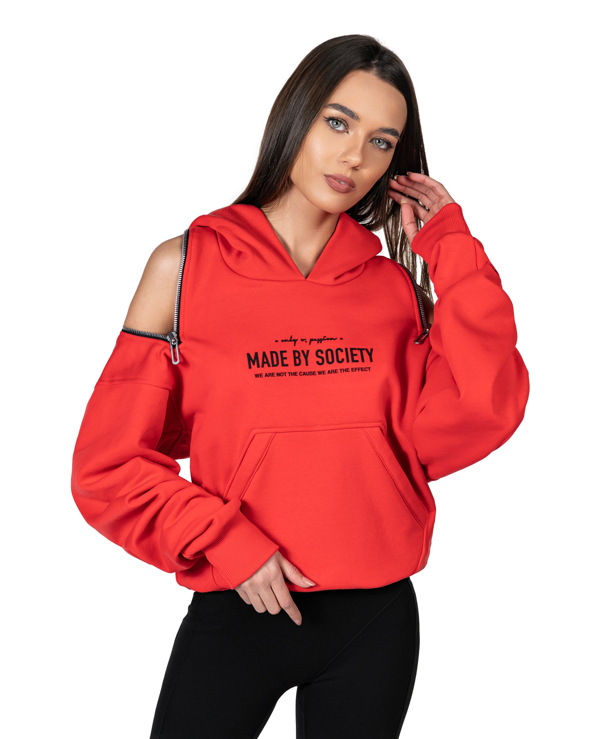 Zipper backless hoodie - H24242