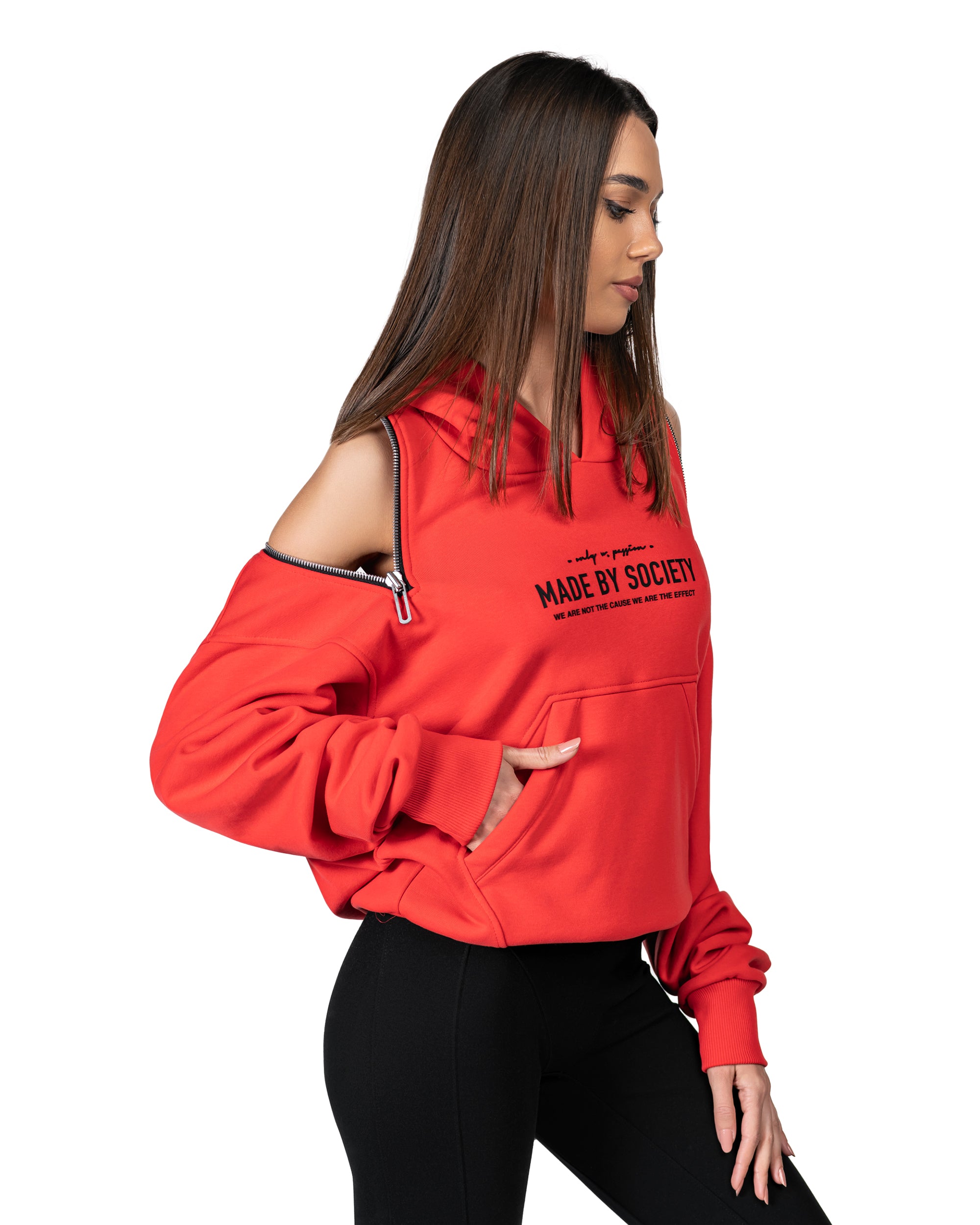 Zipper backless hoodie - H24242