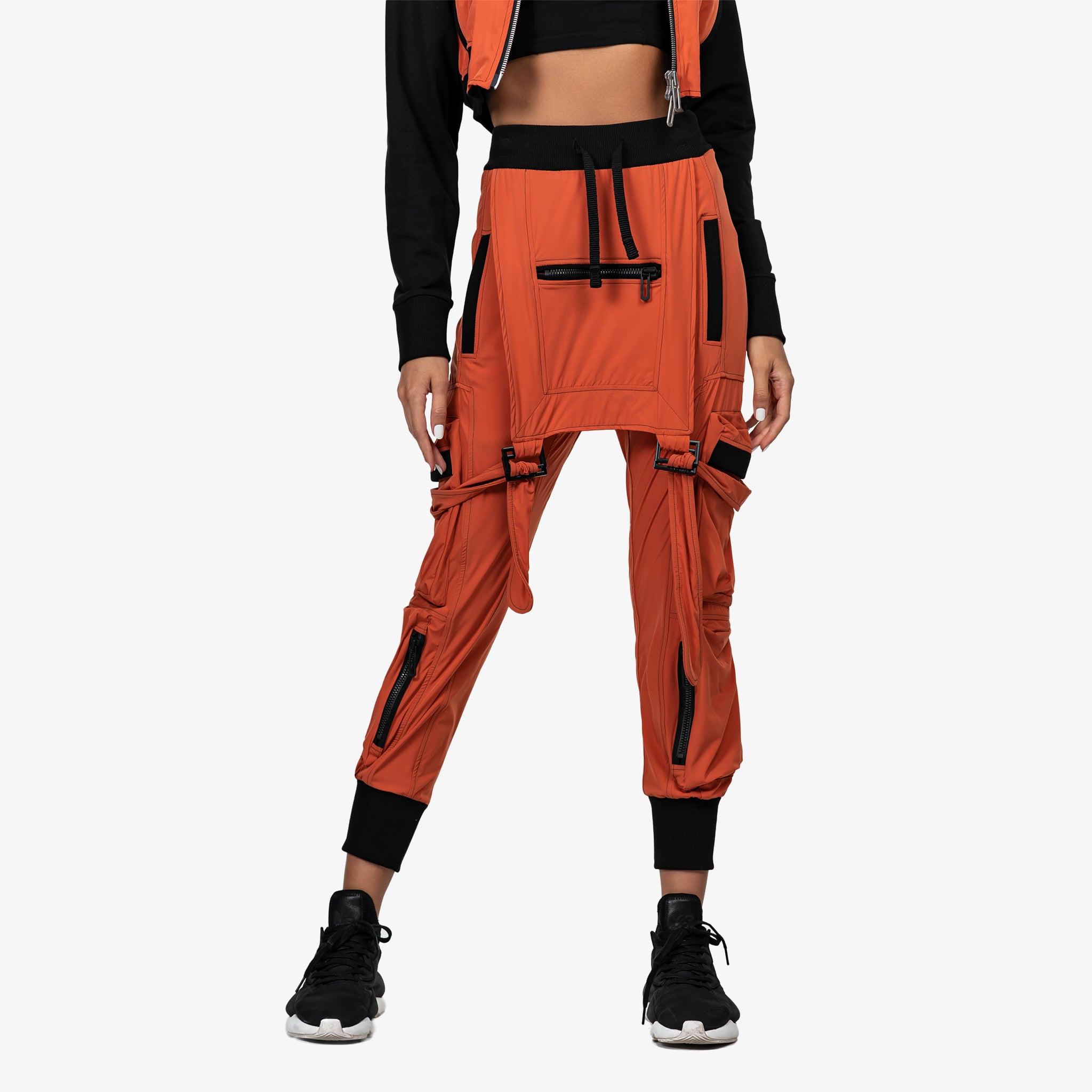 Orange dungaree pants - P21802