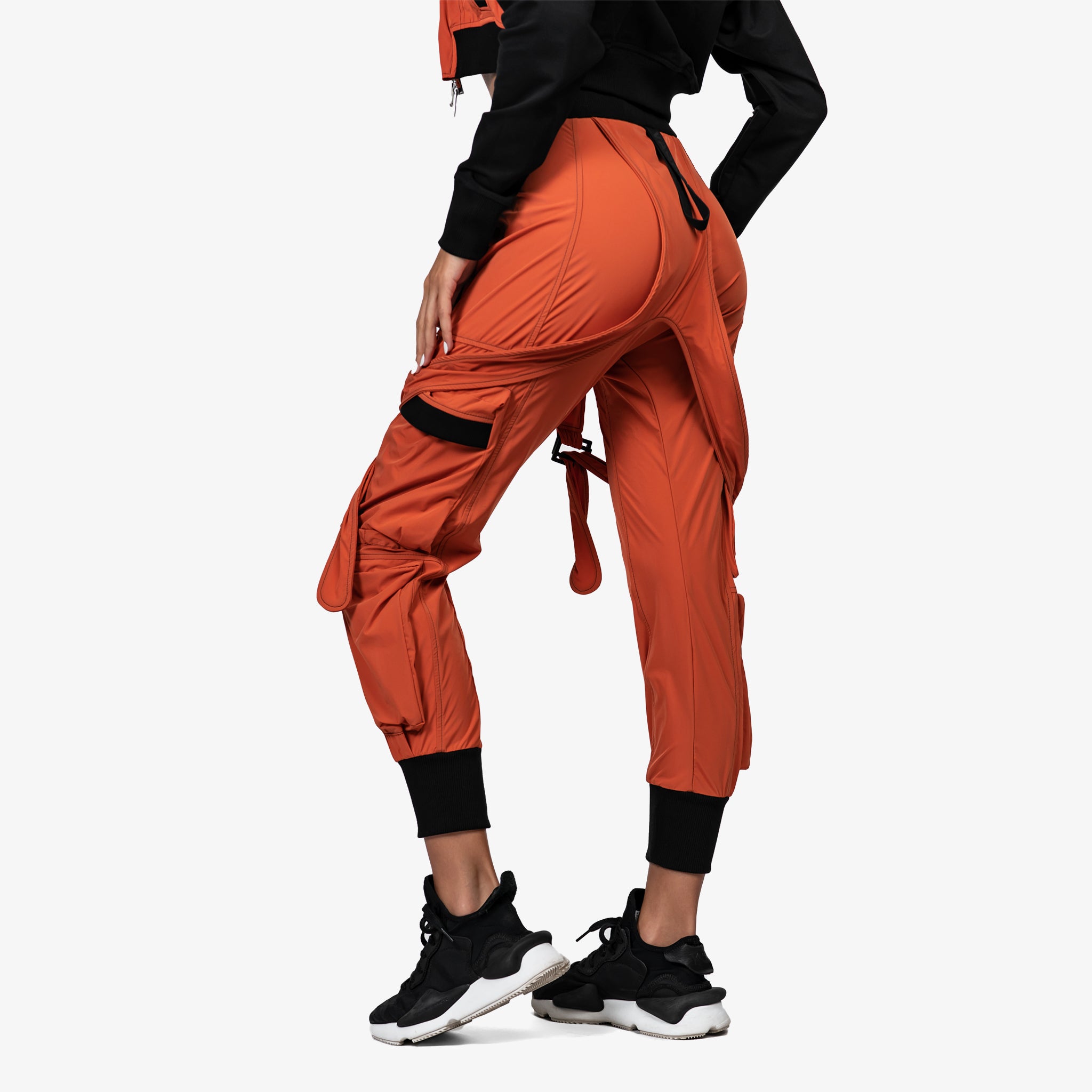 Orange dungaree pants - P21802