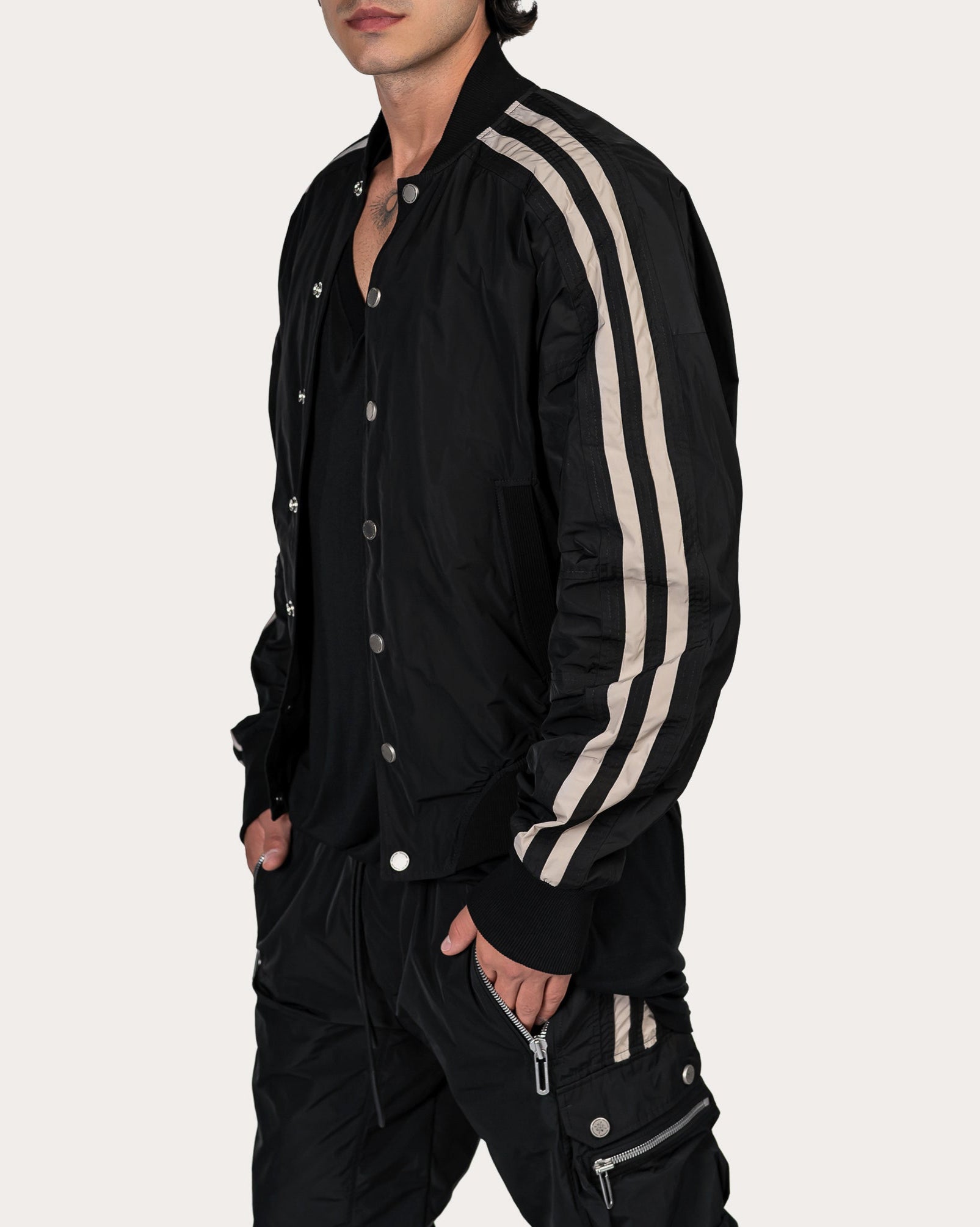 Vertical lines bomber jacket - J12984