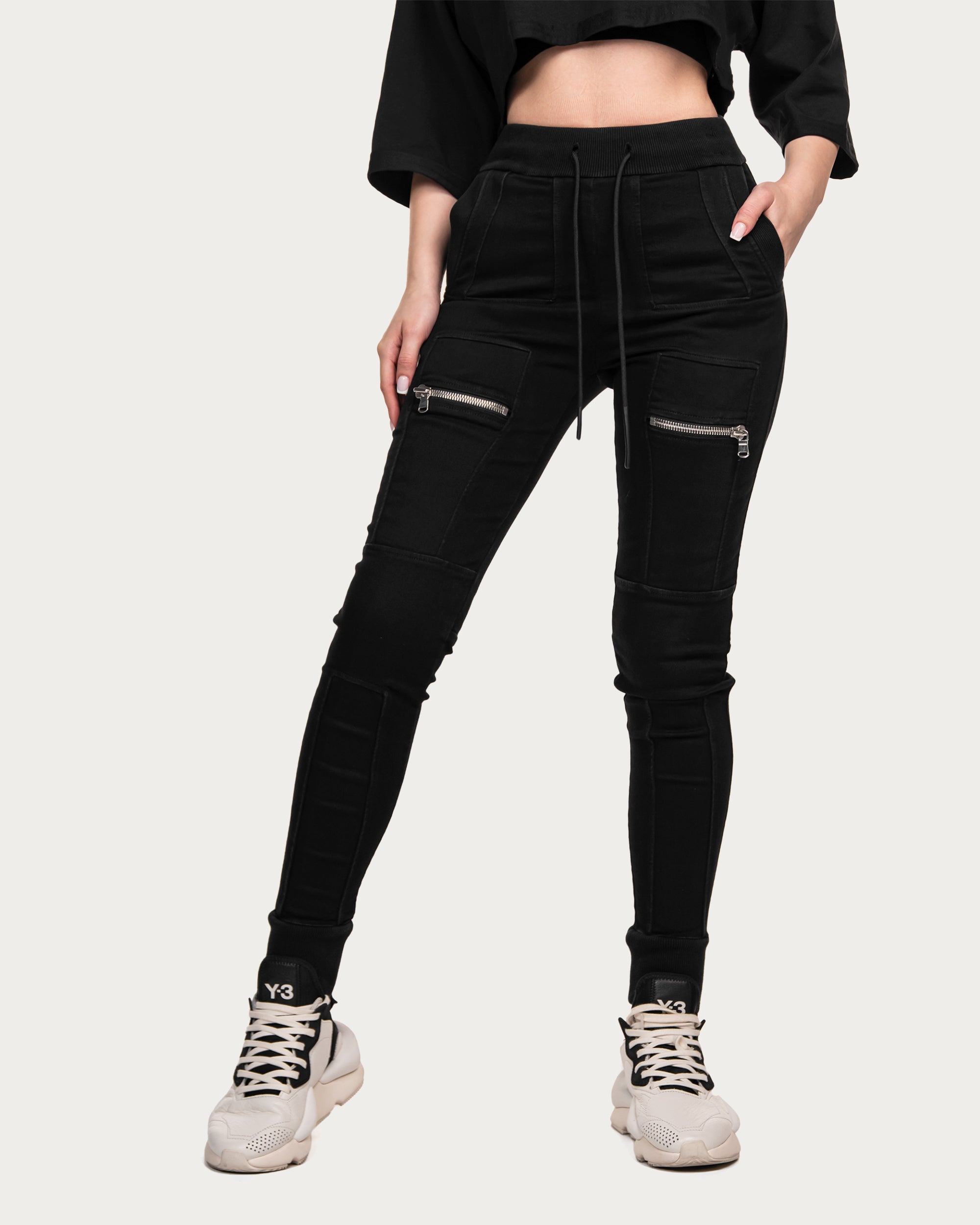 Zipper denim pants - P21525