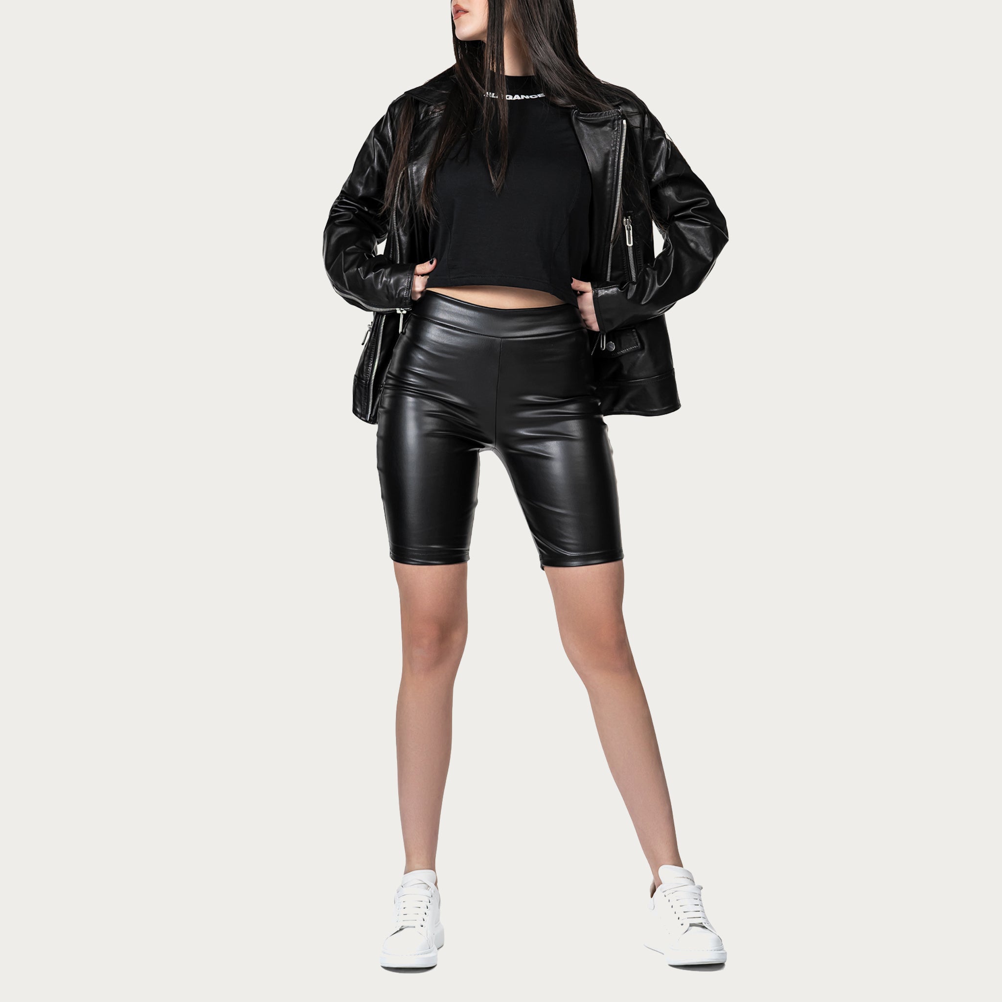 Faux leather leggings shorts - B24445