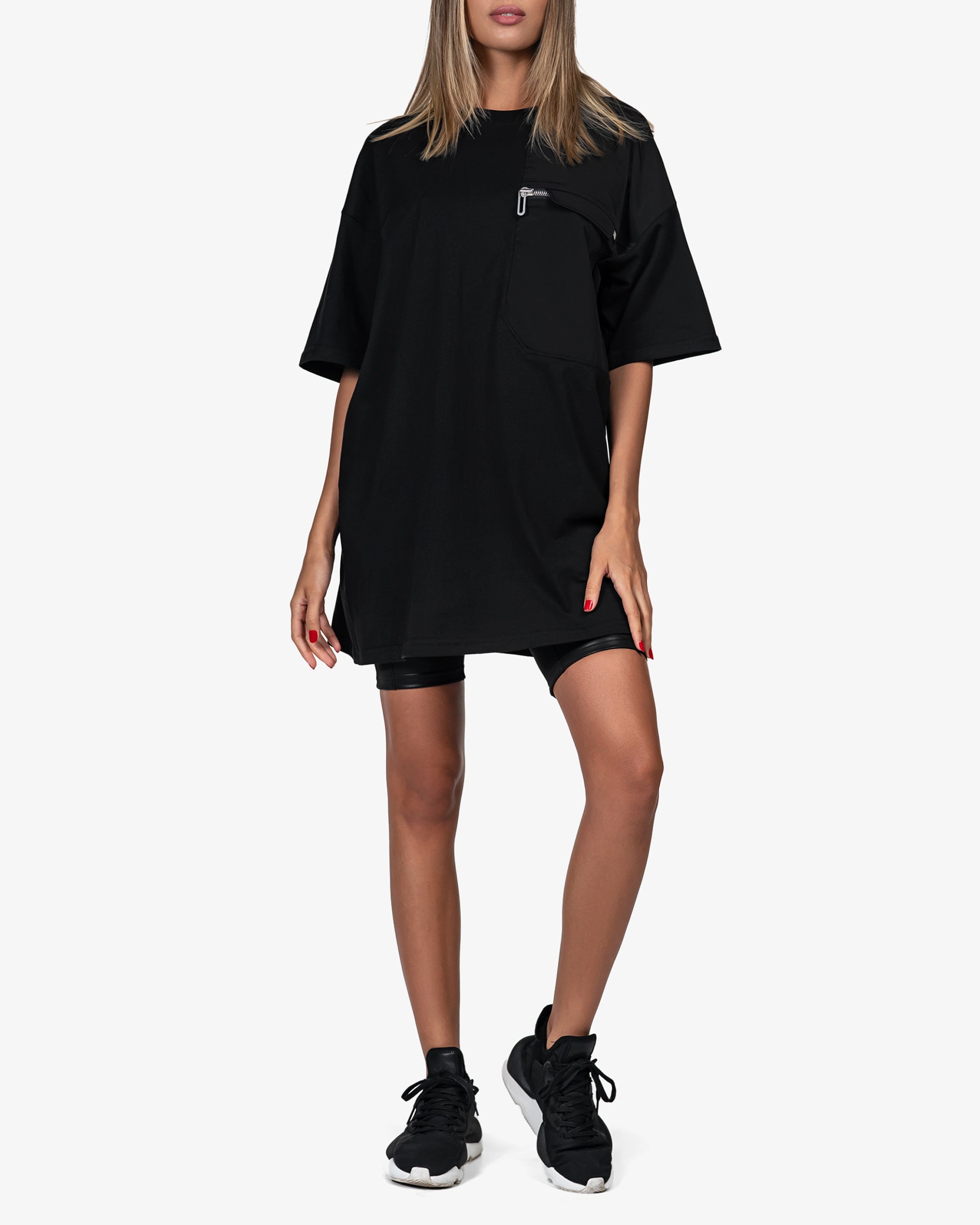 Zip pocket t-dress - T24428