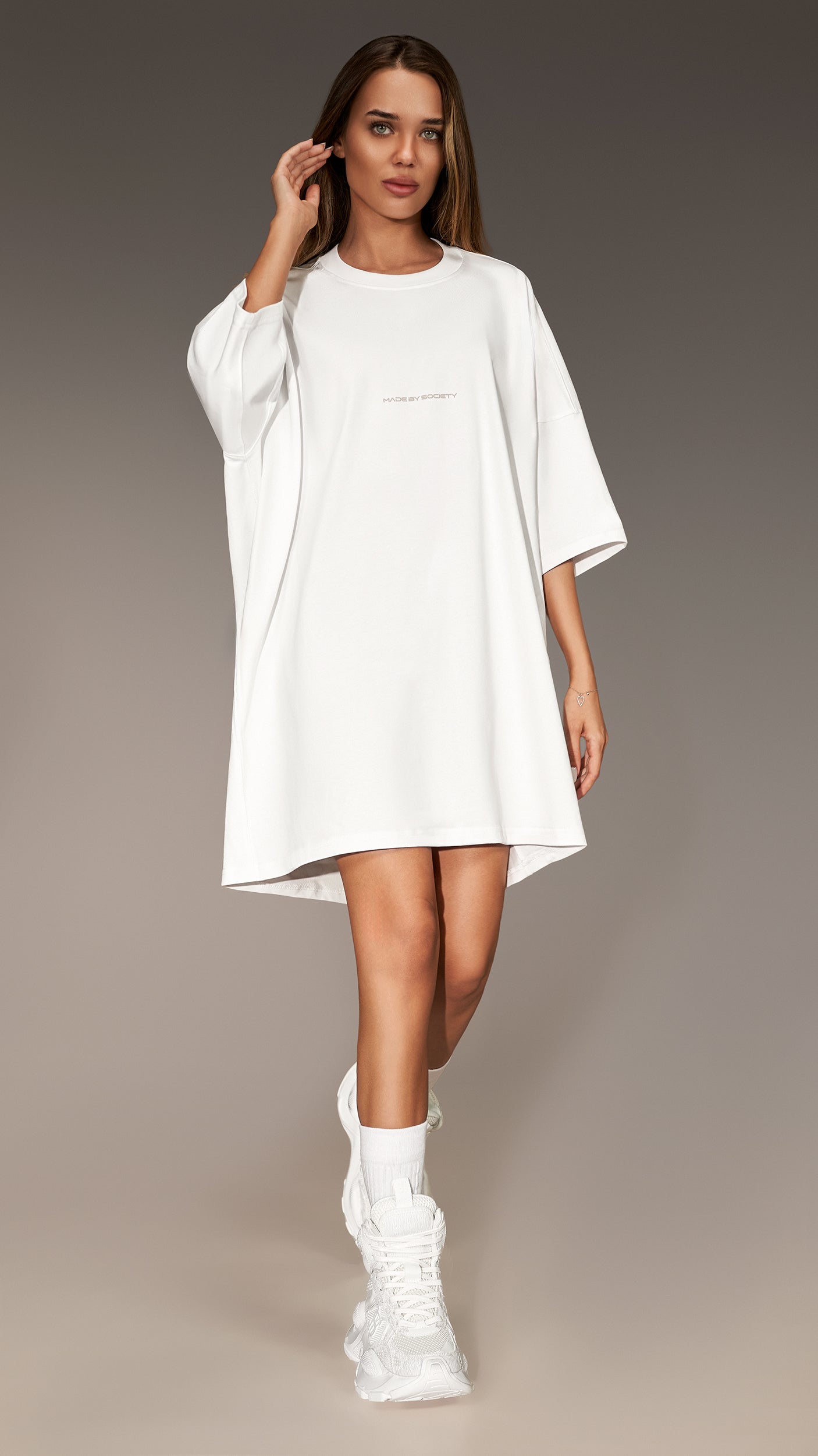 Oversized T-shirt with Back Cutout - T26325
