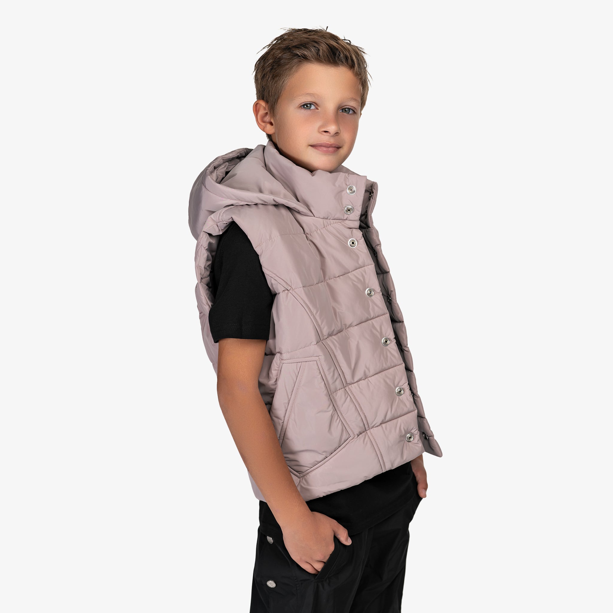 Stud hood vest - V33974