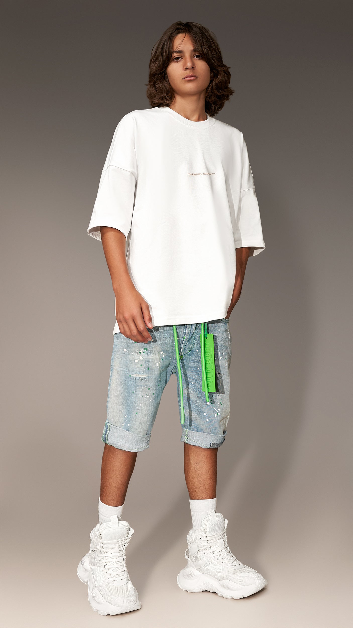 Paint short jeans - B13725