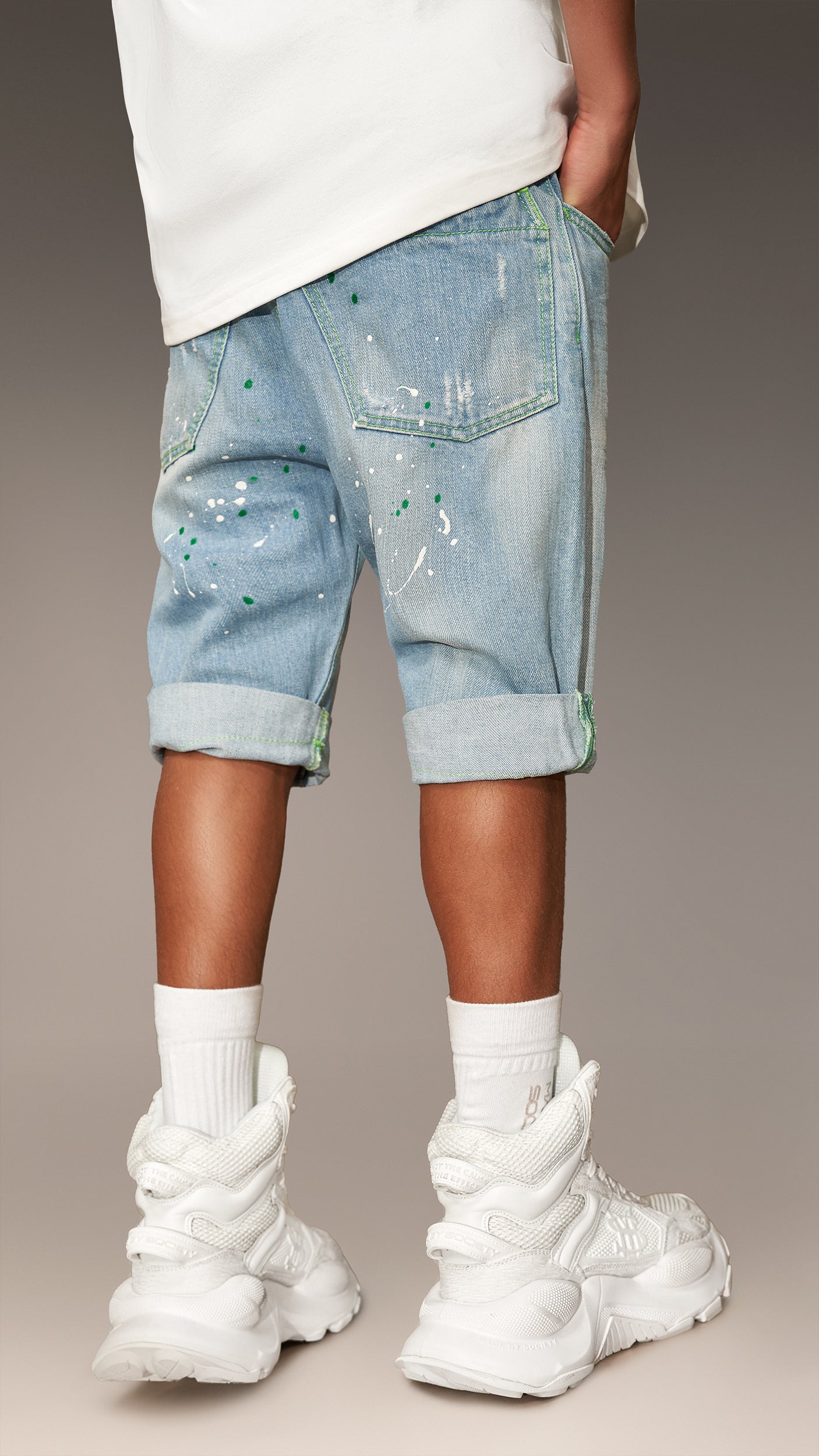 Paint short jeans - B13725