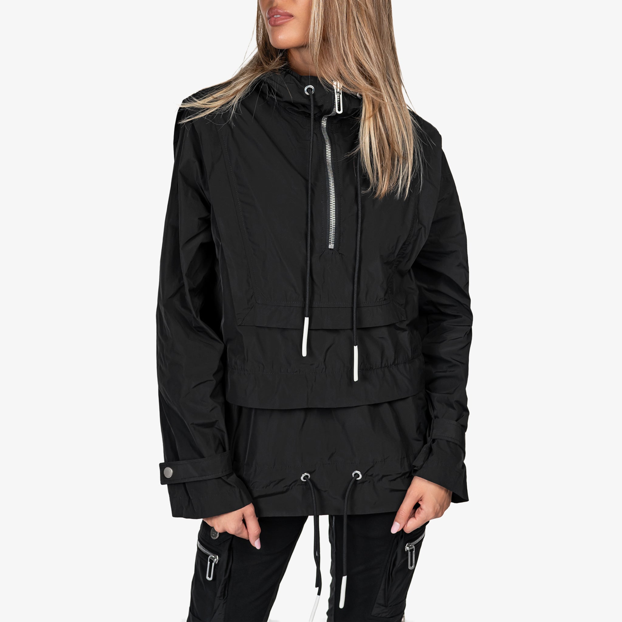 Layered windbreaker hoodie - H23790