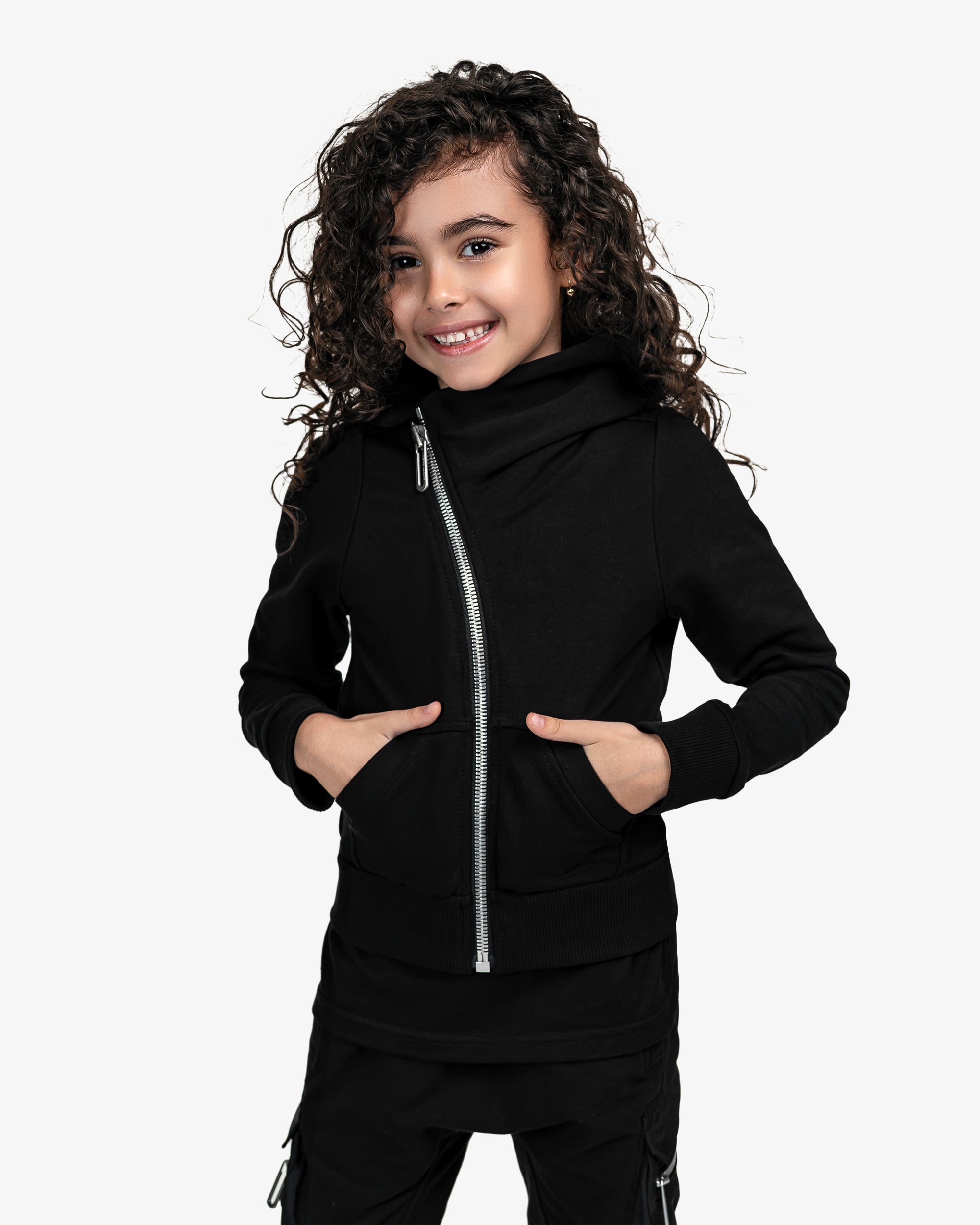 Diagonal zip hoodie - H34110