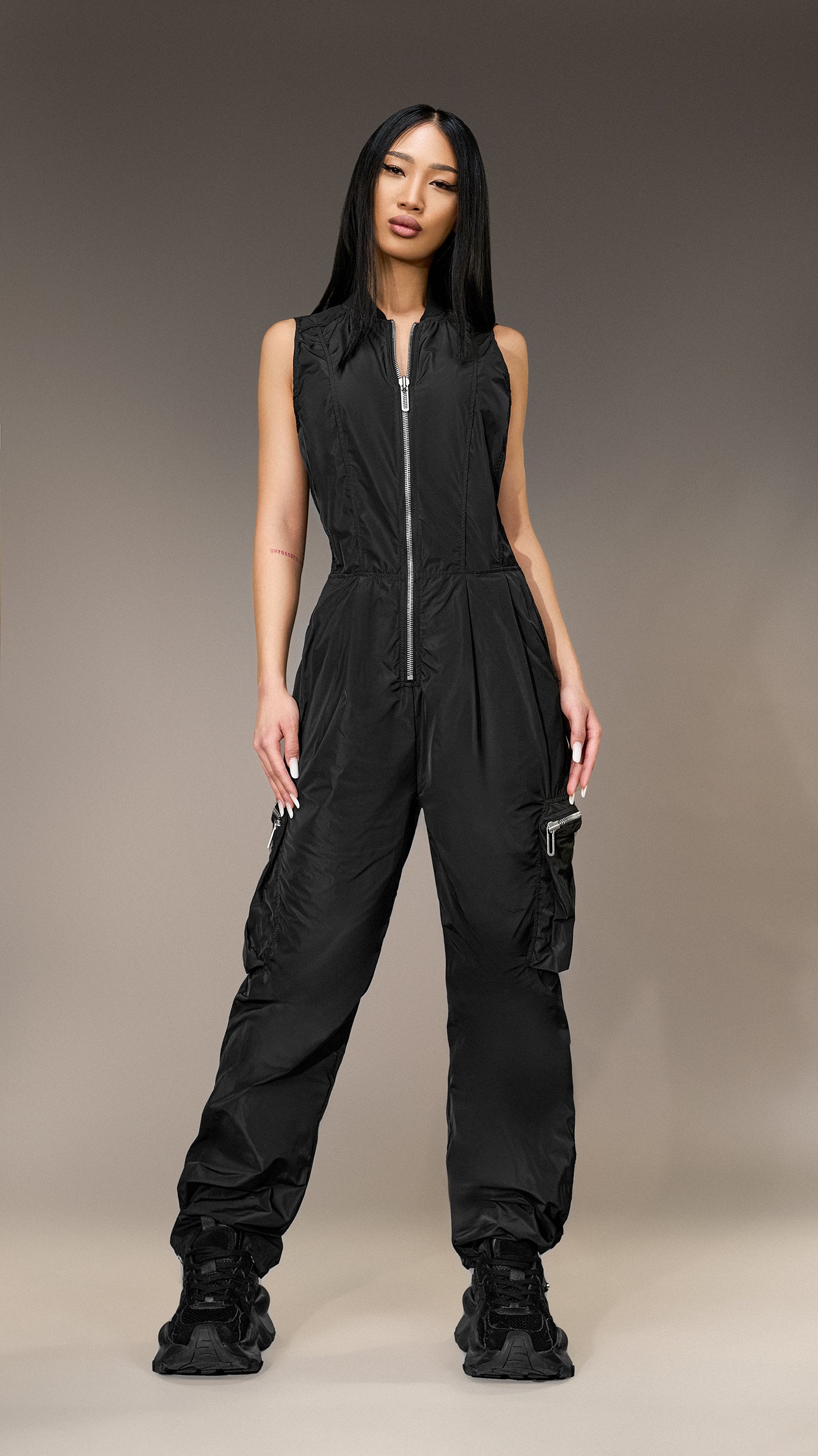 Zippered Cargo Jumpsuit - S25392