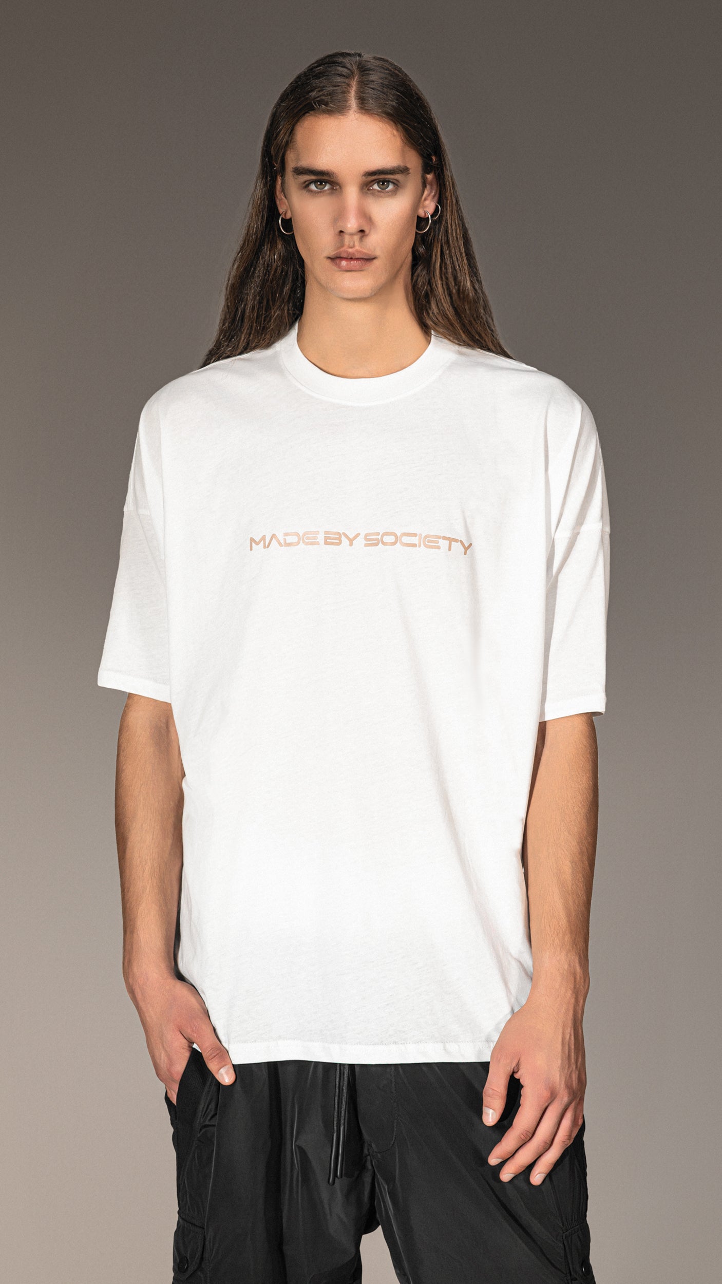 White T-shirt "Made by Society" - T15655