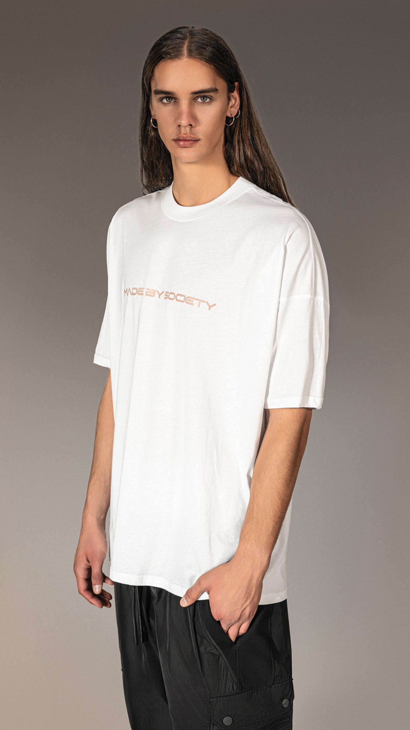 White T-shirt "Made by Society" - T15655