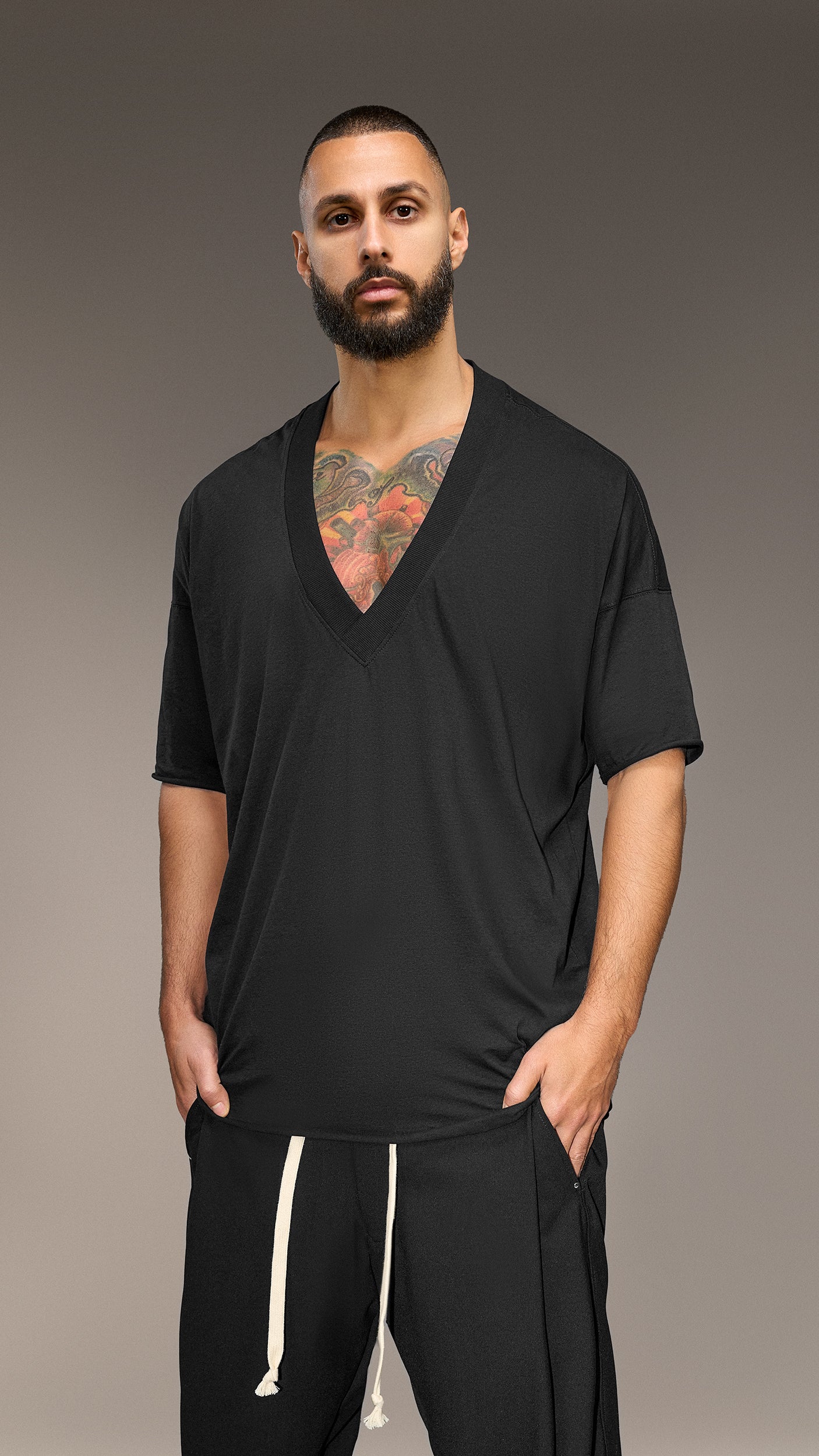 Deep round neck t shirt mens online