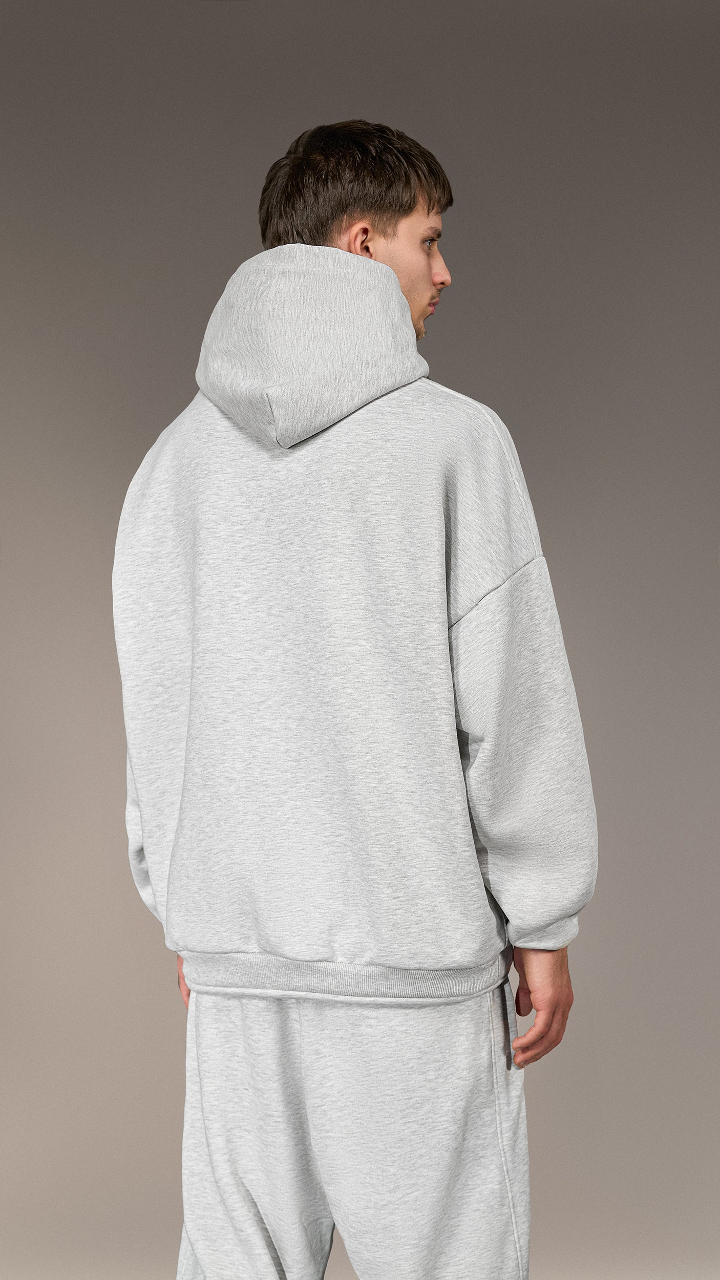 Oversized Grey Hoodie "Made by Society" - H15831