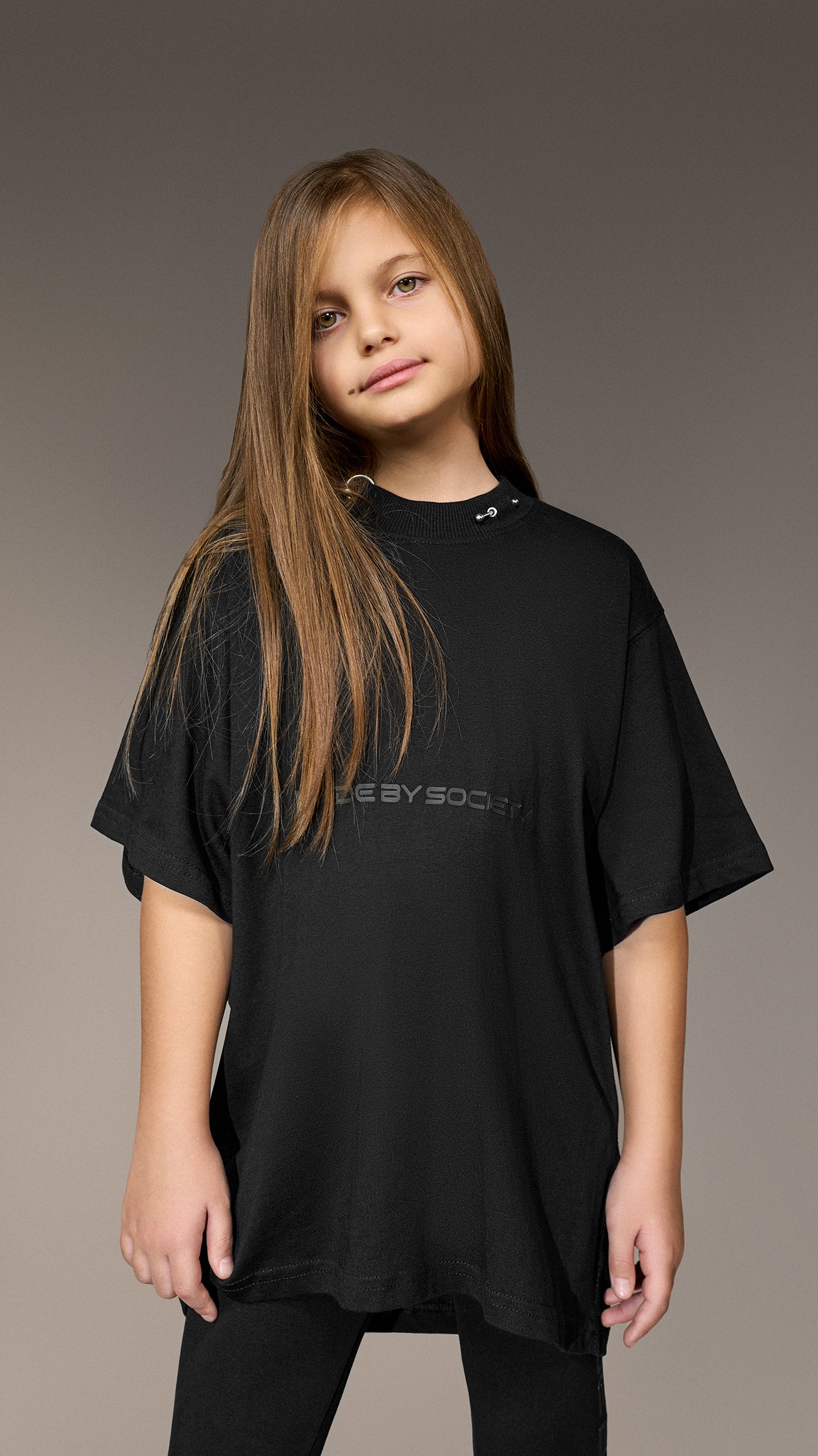 Oversized Black T-shirt "Made by Society" - T35571