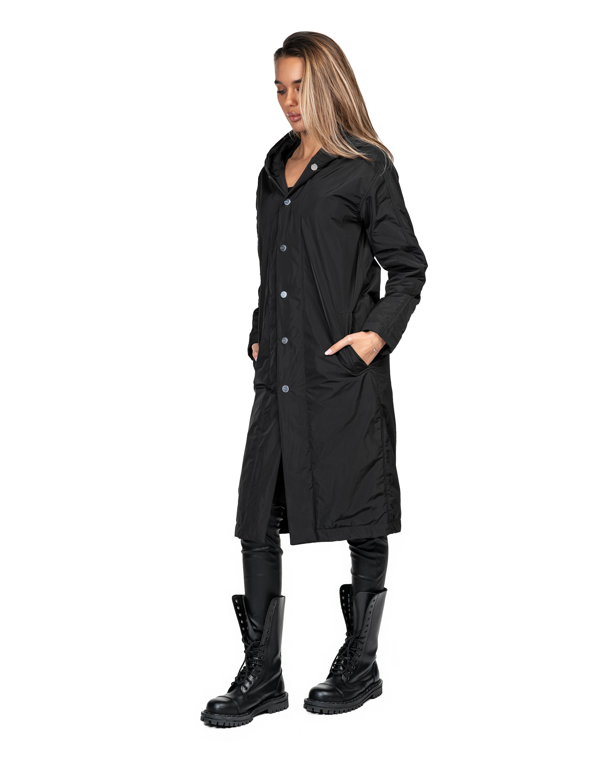 Longline hood coat - J24031