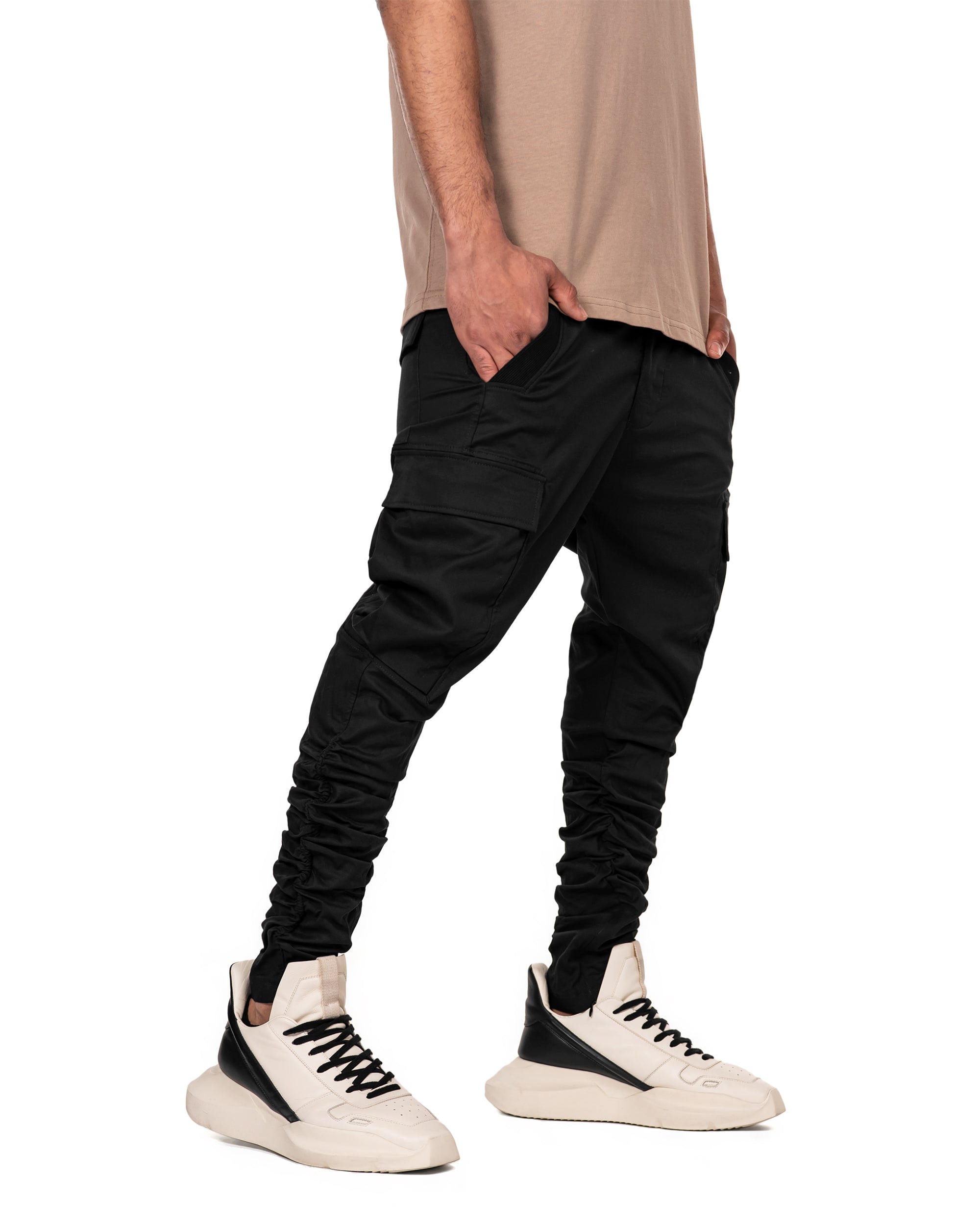 Ribbed cargo pants - P11127