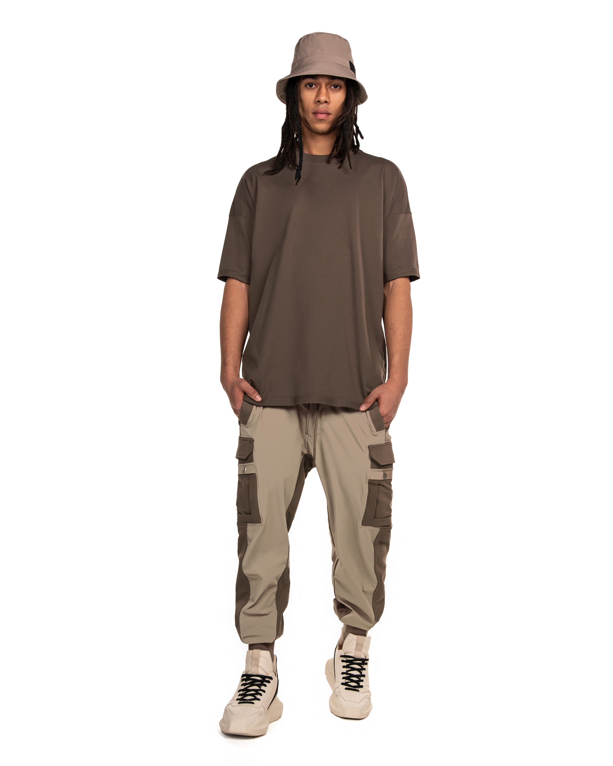 Two-tone cargo pants - P12802