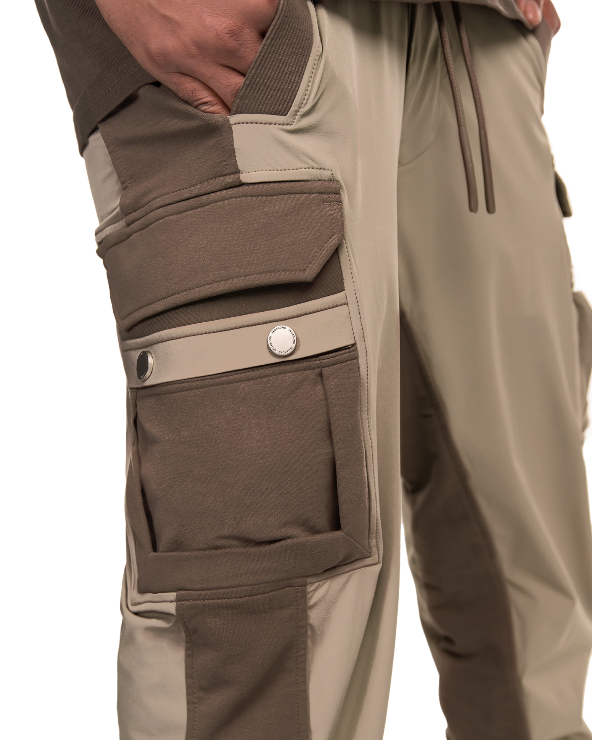 Two-tone cargo pants - P12802
