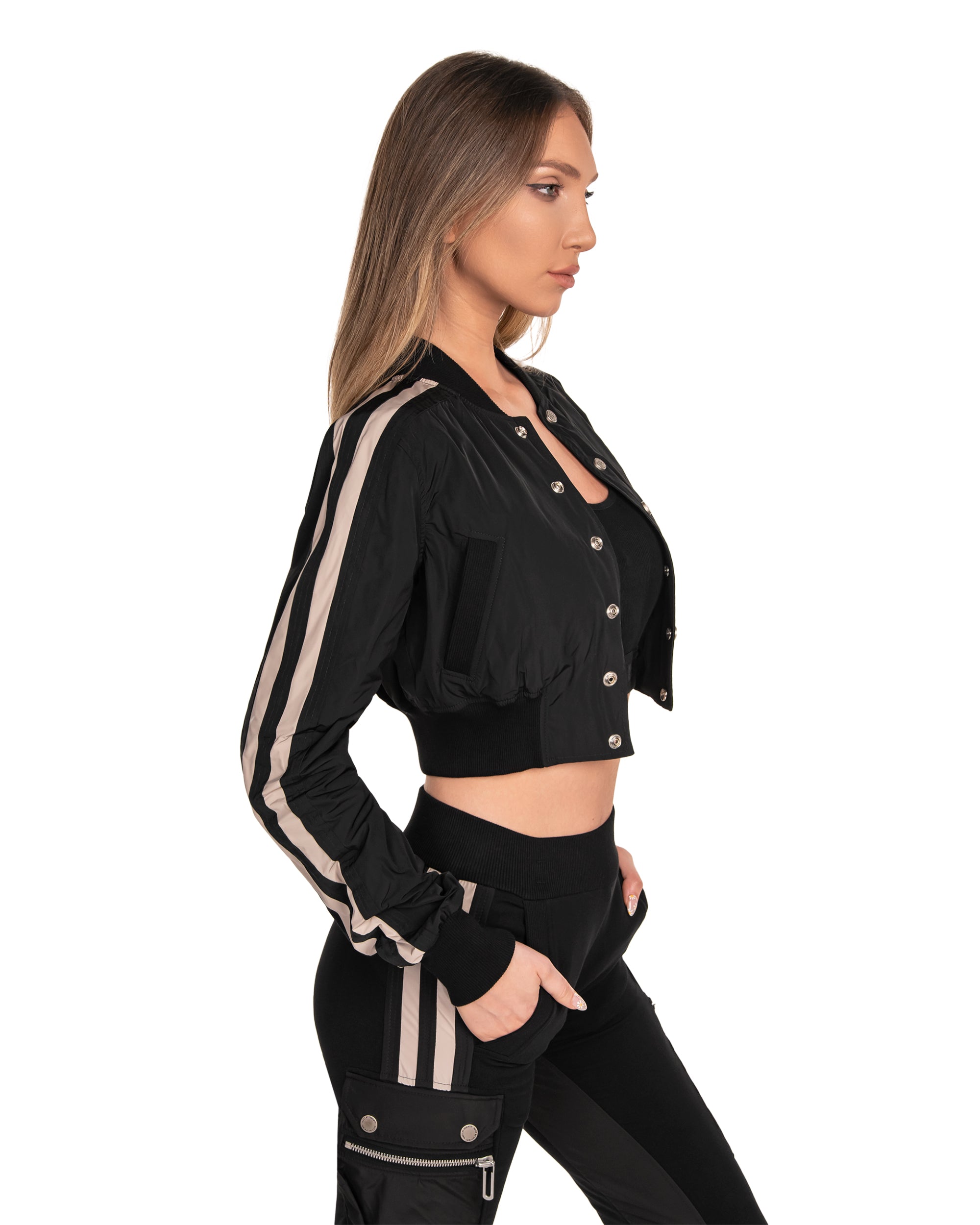 Vertical lines bomber jacket - J22987
