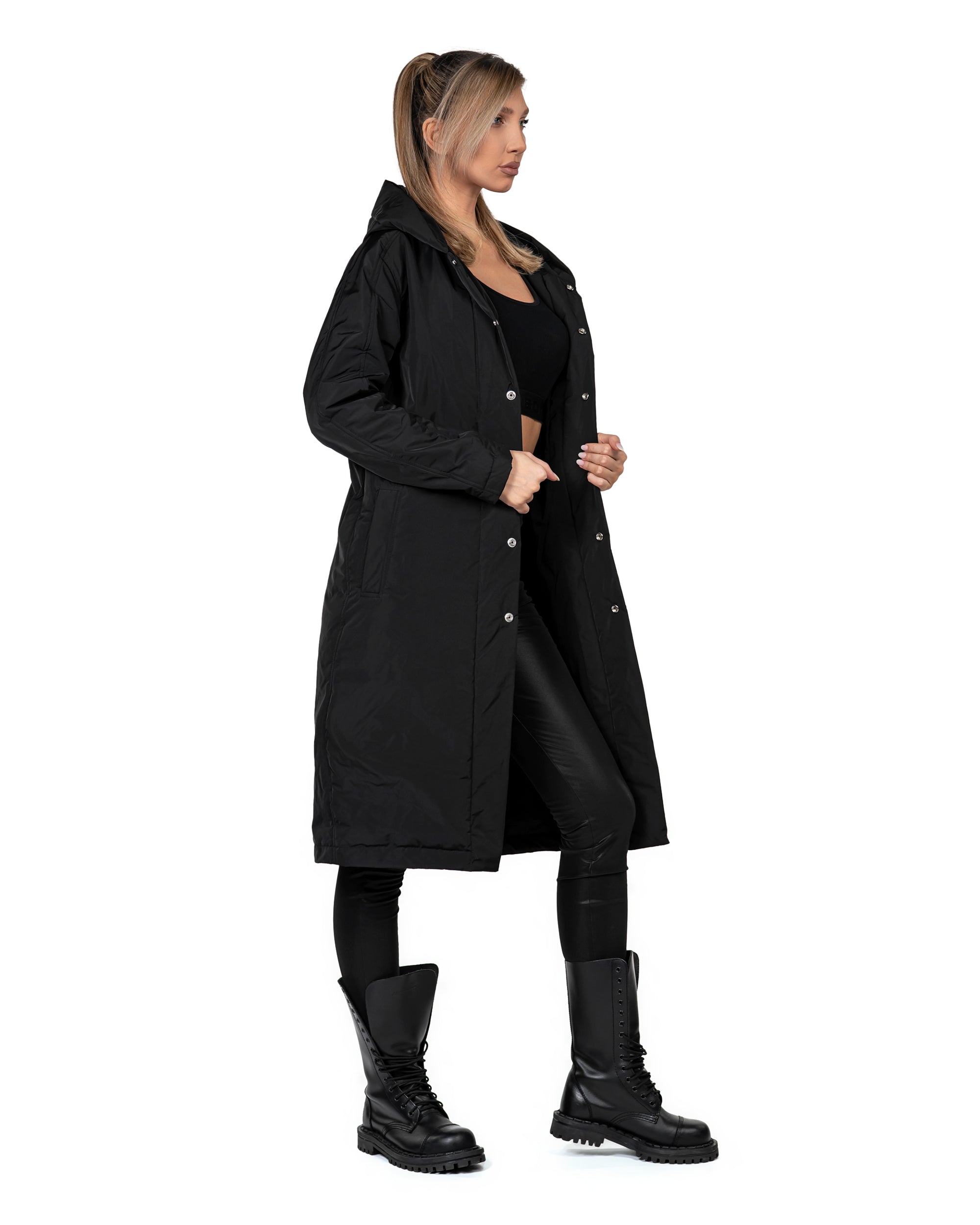 Longline hood coat - J24031