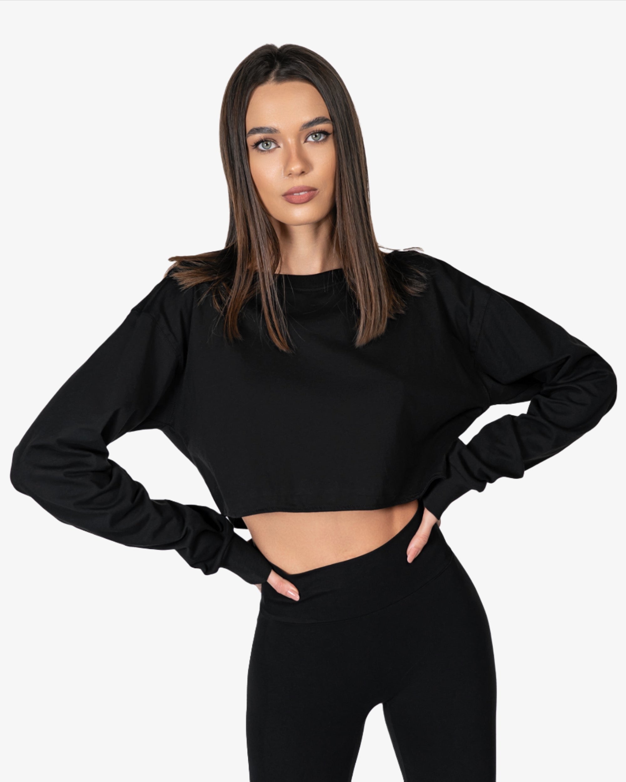 Long sleeve crop top - T24227