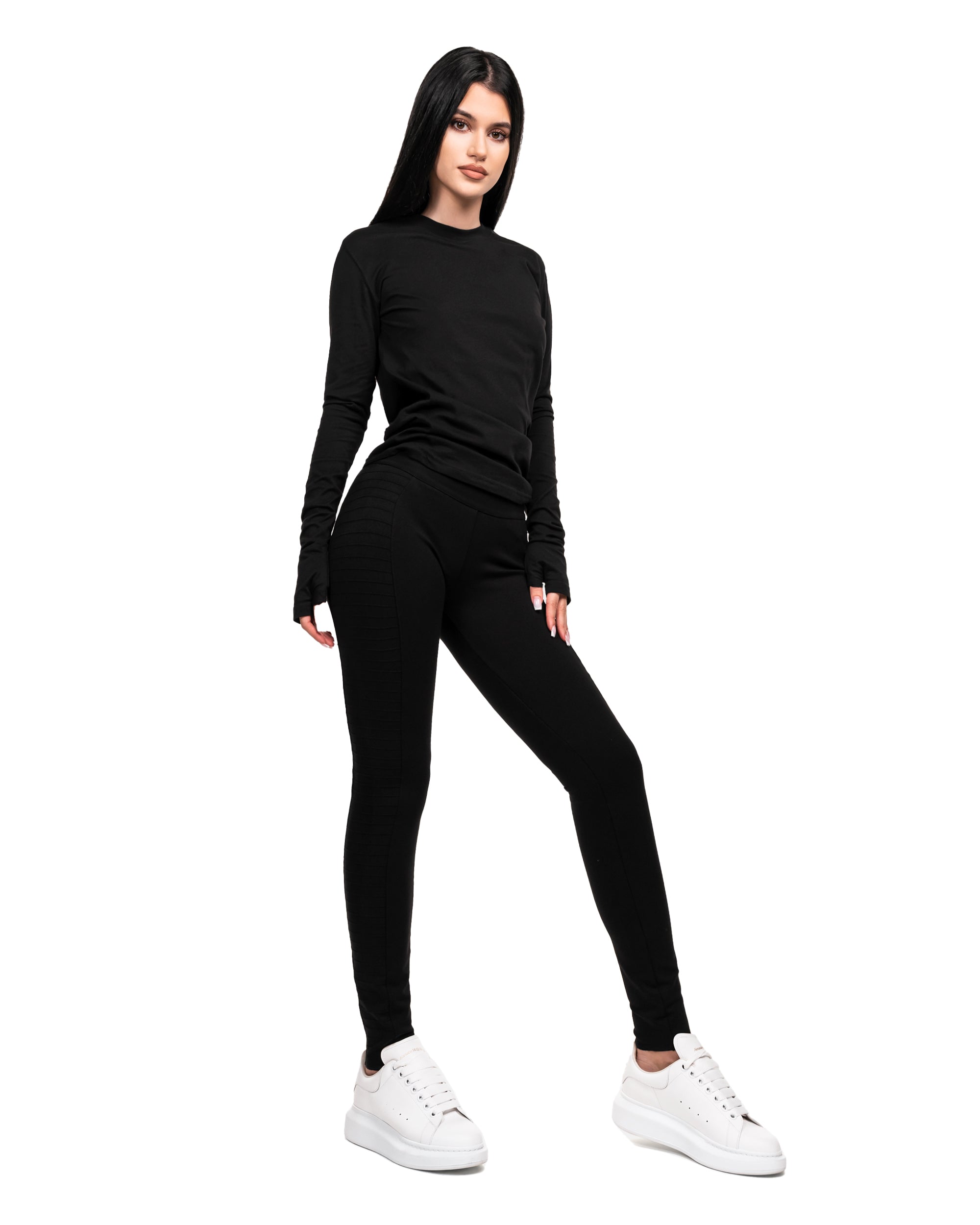 Ribbed leggings pants - P23039