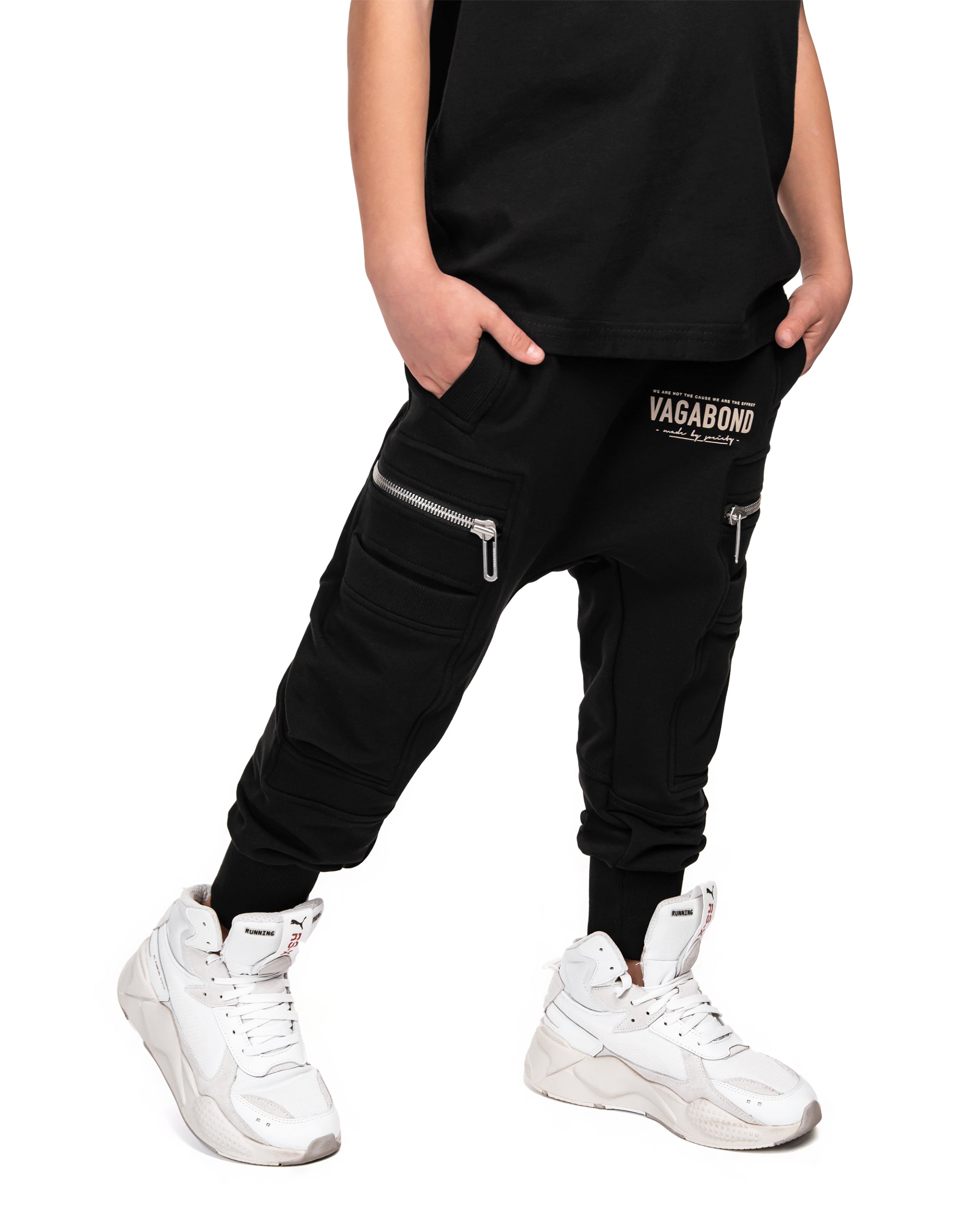 Zip hem jogger pants - P33243